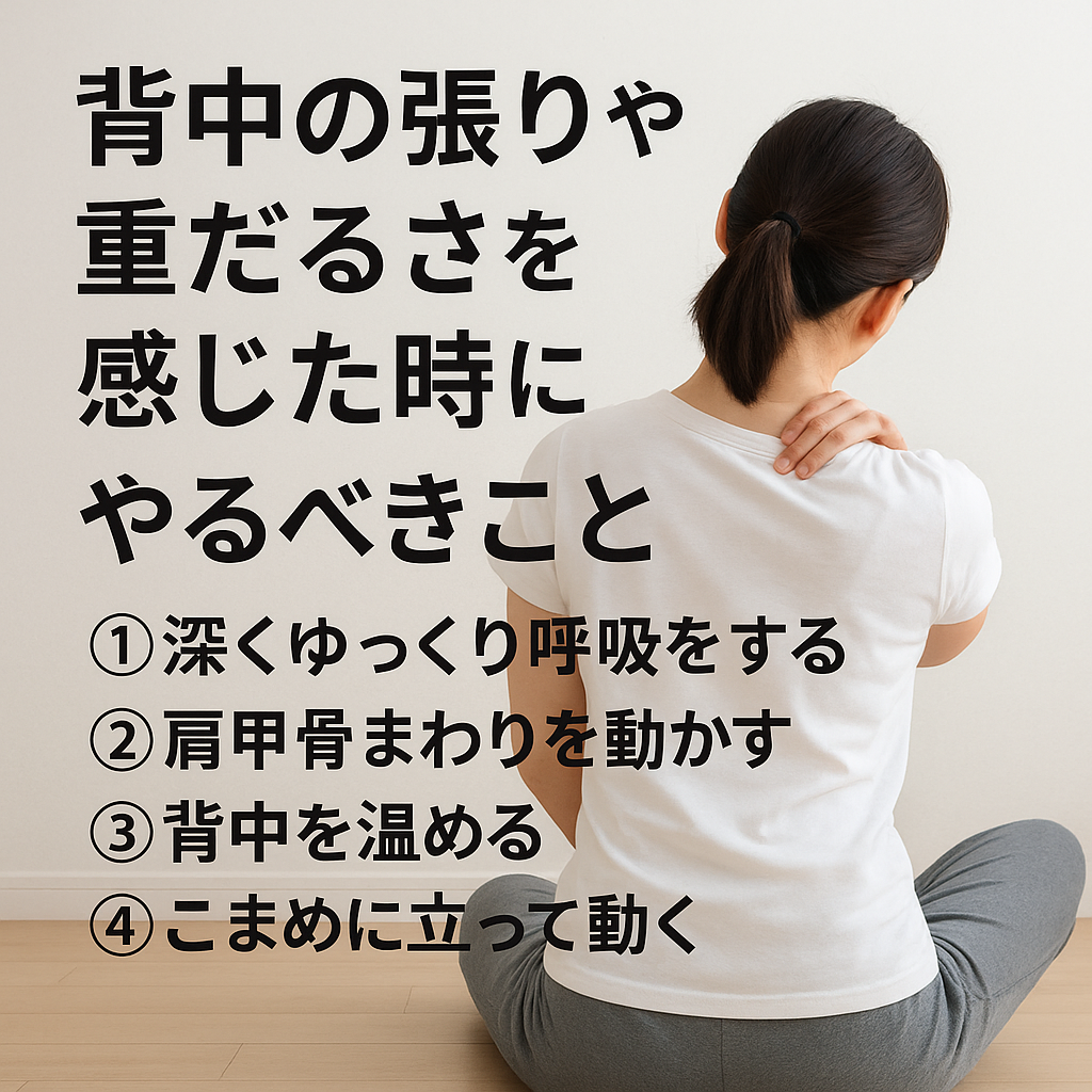 【背中の張りや重だるさを感じた時にやるべきこと】原因と自宅でできる対処法を徹底解説✨