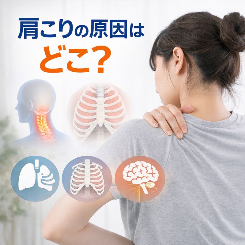 肩甲骨を動かしても治らない肩こりの原因はどこ?