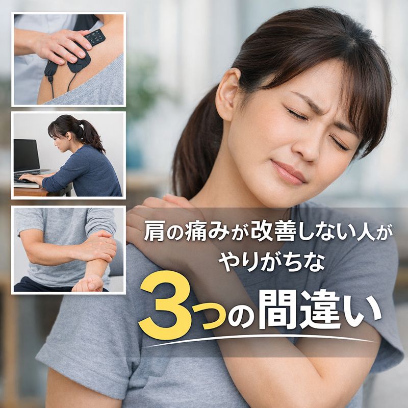 肩の痛みがなかなか改善しない人がやりがちな3つの間違い