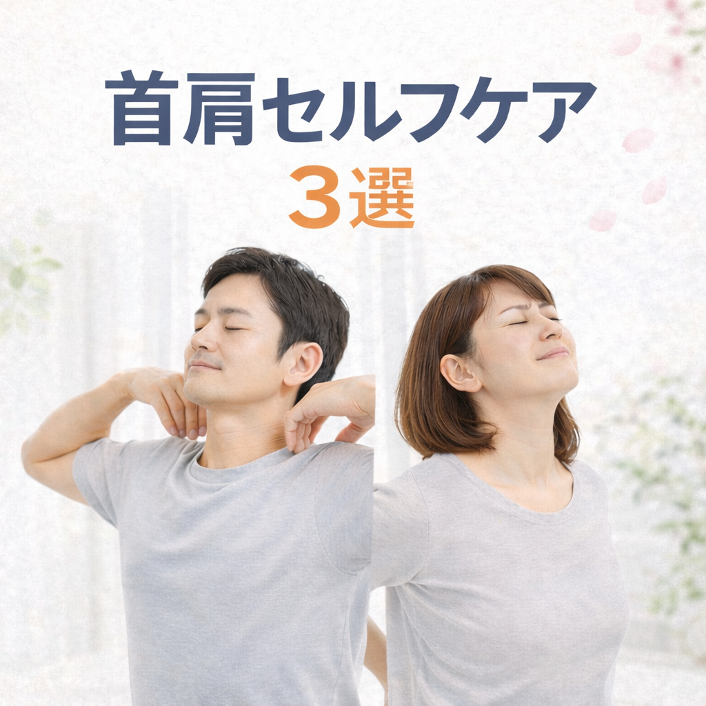 首こり・肩こりを和らげる簡単セルフケア3選